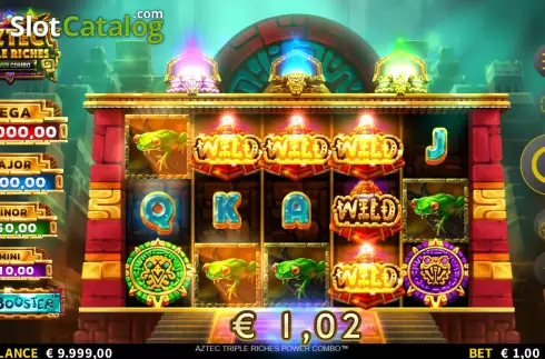 Game Screen. Aztec Triple Riches Power Combo slot