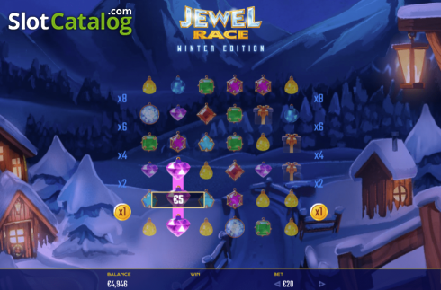 Win Screen. Jewel Race Winter Edition slot