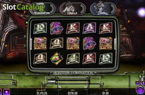 Free Spins screen. Monster Domination slot