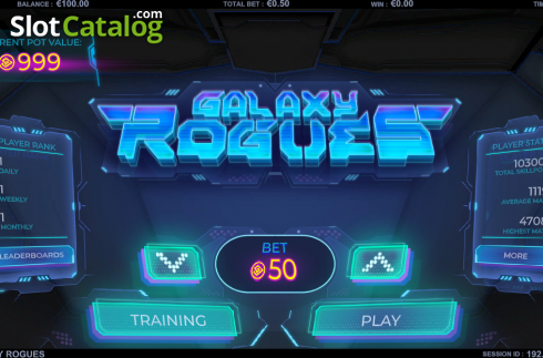 Start Screen. Galaxy Rogues slot
