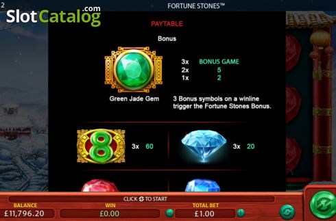 Schermo8. Fortune Stones slot
