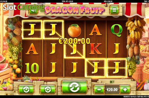 Win screen 2. Dragon Fruit (Green Jade Games) slot