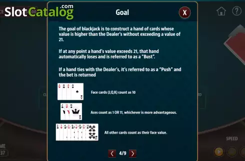 Schermo5. Blackjack Go slot