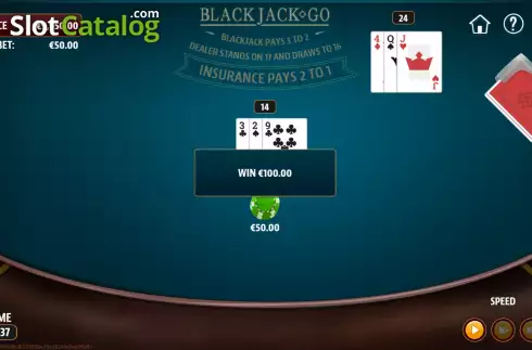 Win screen. Blackjack Go slot