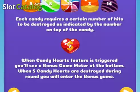 Candies description screen. Speedy Candy slot