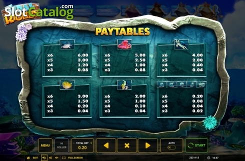 Paytable 1. Tidal Riches slot