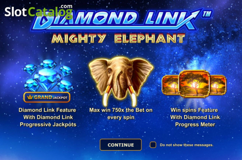 Start Screen. Diamond Link Mighty Elephant slot