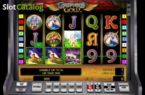 Win Screen. Gryphon's Gold slot