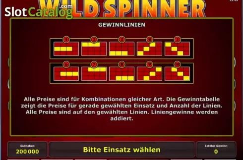 ペイテーブル2. Wild Spinner™ カジノスロット