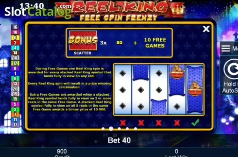 Betalningstabell 2. Reel King™ Free Spin Frenzy slot