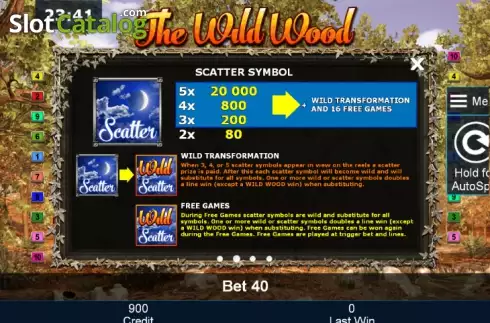Paytable 2. The Wild Wood™ slot