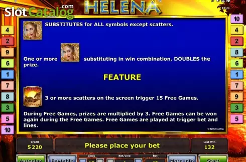 Paytable 2. Helena™ slot