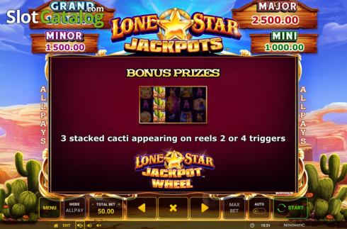 Features 1. Lone Star Jackpots slot