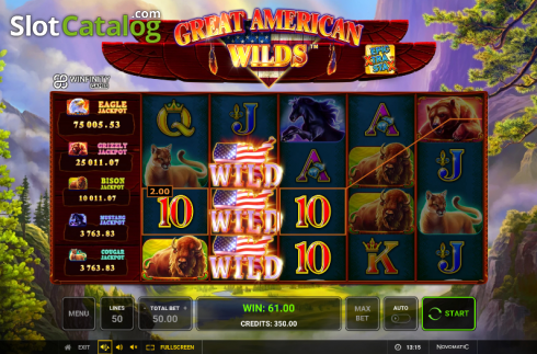 Win Screen. Great American Wilds slot