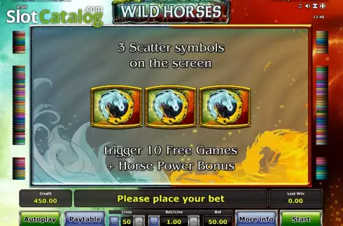 Betalningstabell 2. Wild Horses (Green Tube) slot
