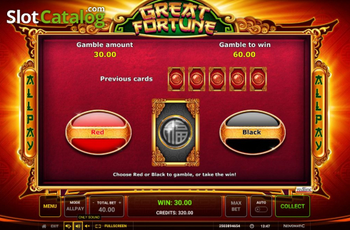 Gamble. Great Fortune slot