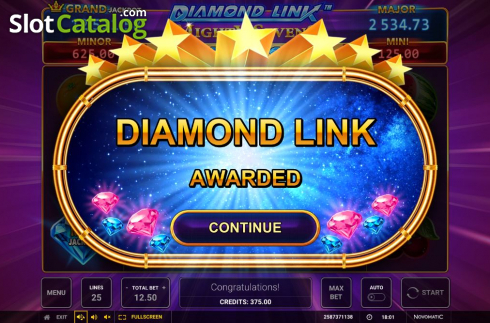 Bildschirm5. Diamond Link Mighty Sevens slot