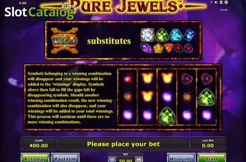 Paytable 2. Pure Jewels slot