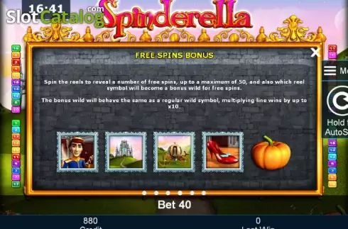Paytable 4. Spinderella slot