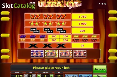 Paytable 1. Ultra Hot deluxe slot