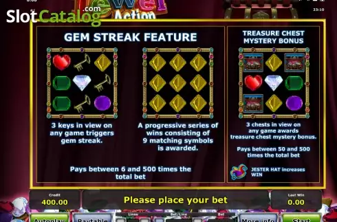 Paytable 2. Jewel Action slot