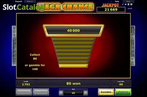 Gamble screen. Mega Chance slot