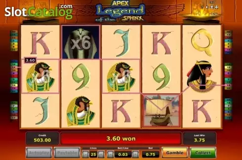 Free Spins Win Screen. Legend of the Sphinx slot