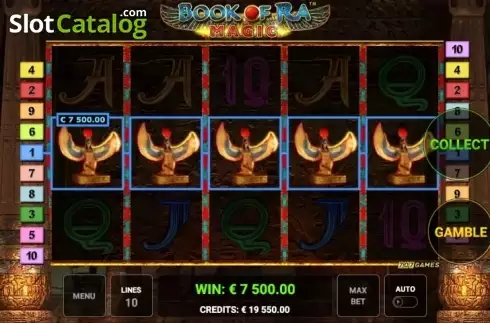 5 of a kind win screen. Book of Ra Magic slot