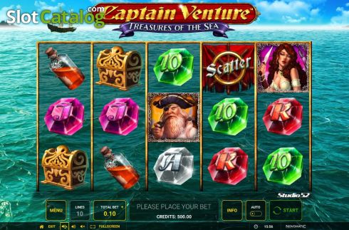 Reel Screen. Captain Venture Treasures of the Sea slot