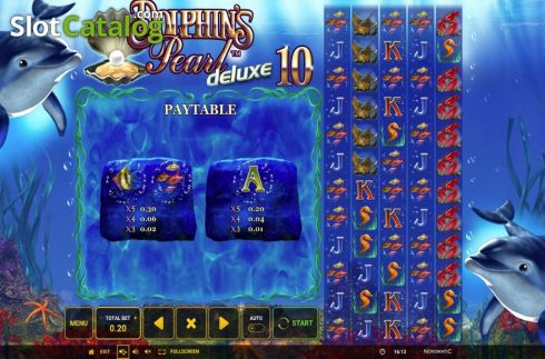 Paytable 2. Dolphins Pearl Deluxe 10 slot