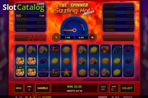 Win screen. Twin Spinner Sizzling Hot Deluxe slot