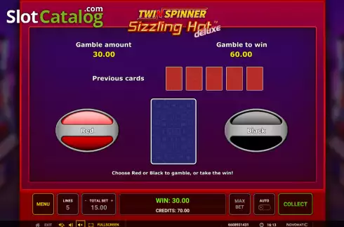 画面6. Twin Spinner Sizzling Hot Deluxe カジノスロット