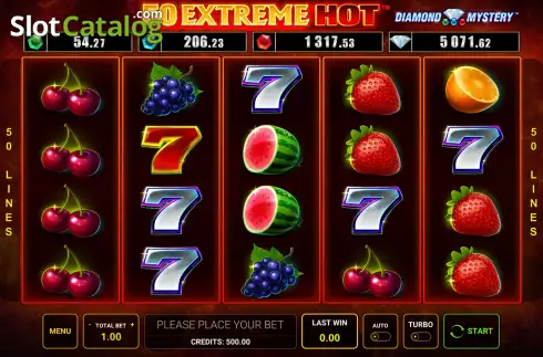 Game Screen. Diamond Mystery 50 Extreme Hot slot