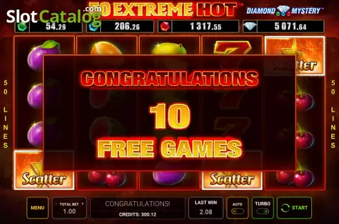 Free Spins Win Screen. Diamond Mystery 50 Extreme Hot slot