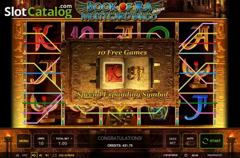 Free Spins Win Screen 2. Book of Ra Multi Card Bingo Deluxe slot