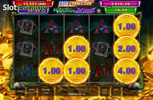 Bonus Game Win Screen. Cash Connection - Voodoo Magic slot