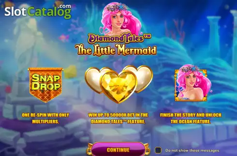 Start Screen. Diamond Tales: The Little Mermaid slot