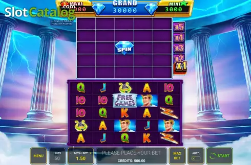 Game Screen. Bingo Staxx Thunder Power slot
