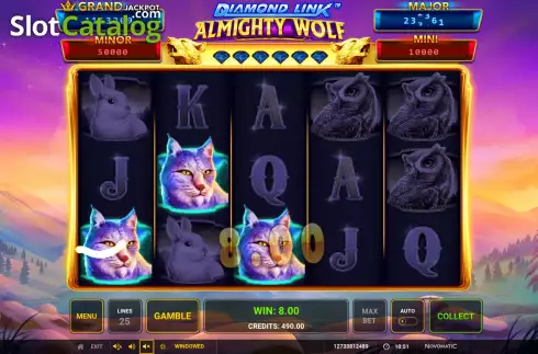 画面4. Diamond Link: Almighty Wolf カジノスロット