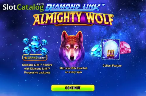 Start Screen. Diamond Link: Almighty Wolf slot