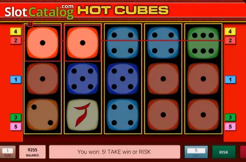Win screen. Hot Cubes slot