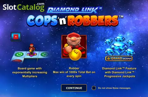Start Screen. Diamond Link: Cops ‘n’ Robbers slot
