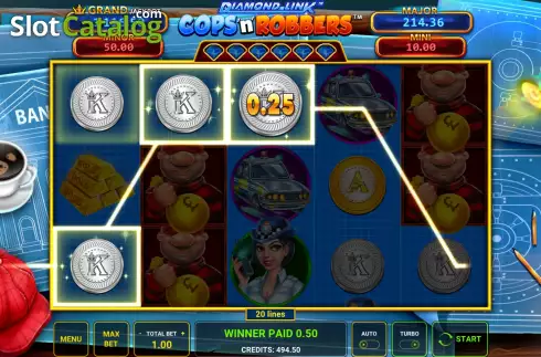 Win Screen. Diamond Link: Cops ‘n’ Robbers slot