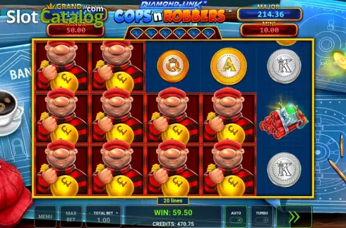 Win Screen 2. Diamond Link: Cops ‘n’ Robbers slot