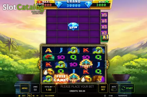 Game screen. Bingo Staxx Amazon Fury slot