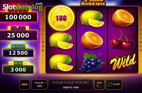 Game screen. 5-Line Hold & Spin slot