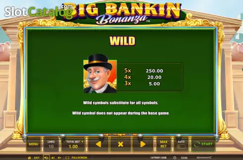 Game Features screen. Big Bankin Bonanza slot