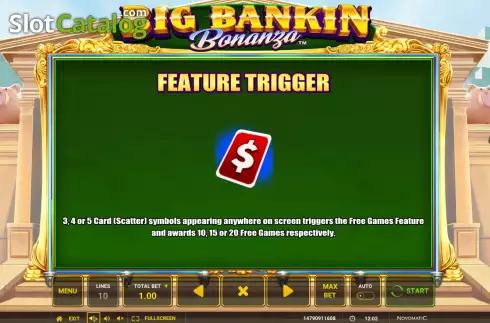 Game Features screen 2. Big Bankin Bonanza slot