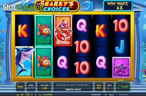 Game screen. Sharky’s Choices Win Ways slot