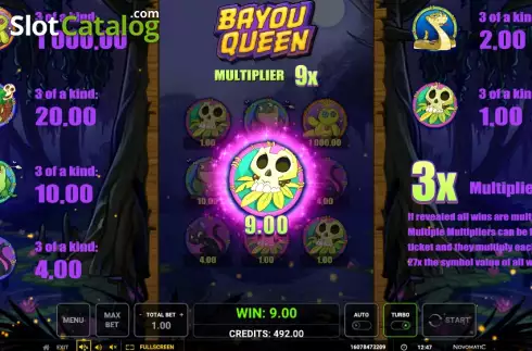 Win screen. Bayou Queen slot